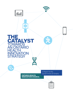 the catalyst towards an ontario health innovation strategy