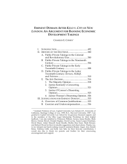 eminent domain after kelo v. city of new london: an argument for