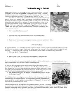 The Powder Keg of Europe