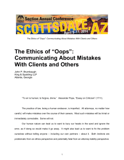 The Ethics of &ldquo;Oops&rdquo; - American Bar Association