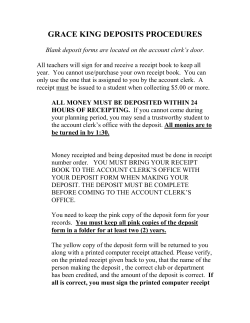 grace king deposits procedures