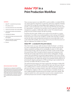 Adobe &reg; PDF in a Print Production Workflow