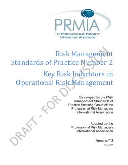 Risk Management Standards of Practice Number 2 Key