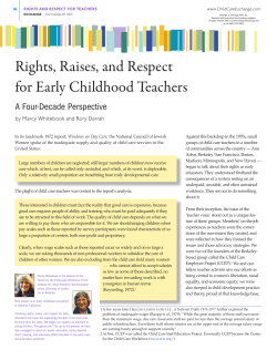 Rights, Raises, and Respect for Early Childhood Teachers
