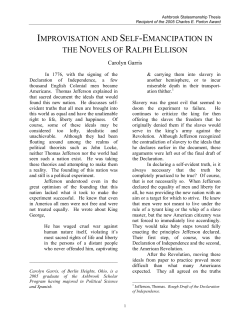 Improvisation and Self-Emancipation in the Novels of Ralph Ellison