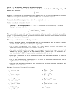 Section 5.5: The Indefinite Integral and the Substitution Rule We