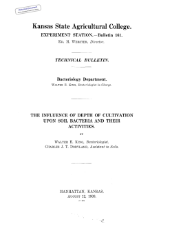 SB161 1909 Influence of Depth of Cultivation upon Bacteria and