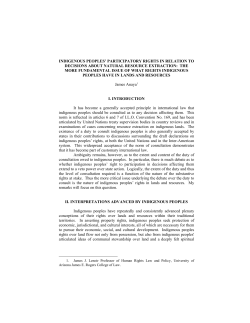 indigenous peoples` participatory rights in relation to decisions