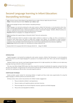 Second Language learning in Infant Education: Storytelling technique