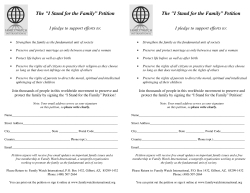 I Stand for the Family&rdquo; Petition