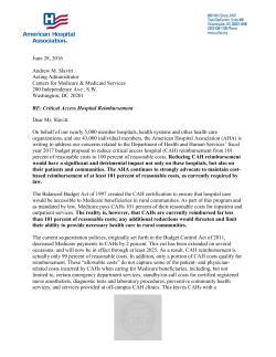 Critical Access Hospital Reimbursement
