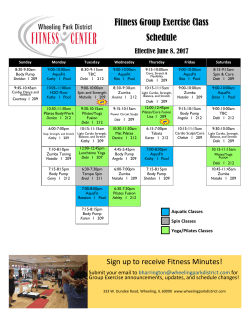 Fitness Group Exercise Class Schedule
