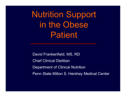 Nutrition Support in the Obese Patient