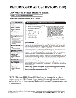 AP US History DBQ - 1998 - Jeffersonian Presidents
