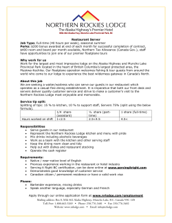 Food and Beverage Server