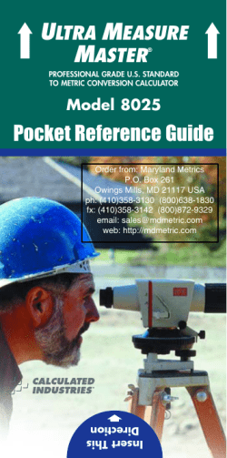 Pocket Reference Guide -