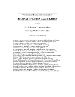 (UB JMLE) Vol. 3 Nos. 1-2 - University of Baltimore School of Law