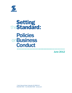 Setting Standard: Policies Business Conduct