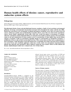 Human health effects of dioxins: cancer, reproductive and endocrine