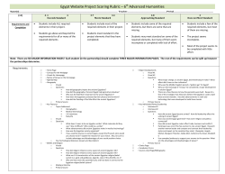 Egypt Website Project Scoring Rubric &ndash; 6 Advanced Humanities