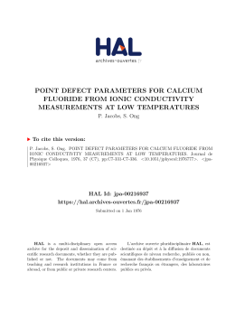 point defect parameters for calcium fluoride from ionic
