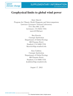 Geophysical limits to global wind power