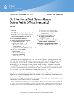 Do Intentional Tort Claims Always Defeat Public Official Immunity?