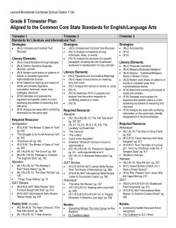 Literacy Grade 8 Trimester Plans