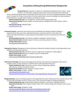 Occupations Utilizing Strong Mathematical Backgrounds