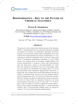 Bioinformatics - Key to the Future of Chemical - Beilstein