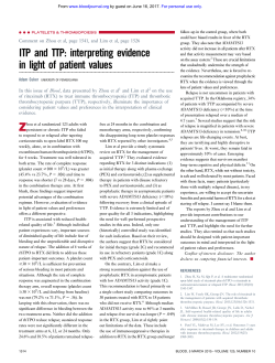 ITP and TTP: interpreting evidence in light of patient values