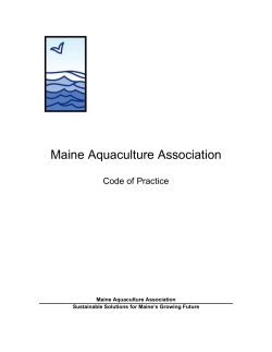 comprehensive code of practice - Maine Aquaculture Association