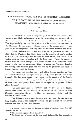 a platonistic model for two of josephus` accounts of the doctrine of