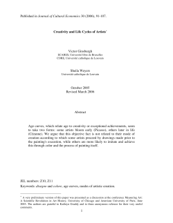 1 Published in Journal of Cultural Economics 30 (2006), 91