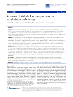 A survey of stakeholder perspectives on exoskeleton technology