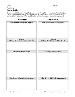 Act One Scene Guide Scene One Scene Two