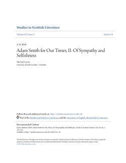 Adam Smith for Our Times, II: Of Sympathy and Selfishness