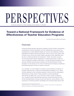 Toward a National Framework for Evidence of Effectiveness