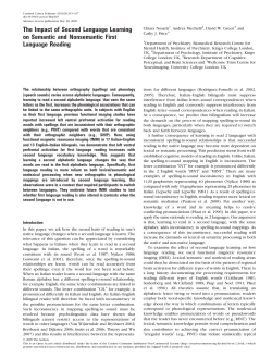 The Impact of Second Language Learning on