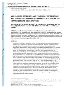 MUSCLE SIZE, STRENGTH AND PHYSICAL PERFORMANCE AND