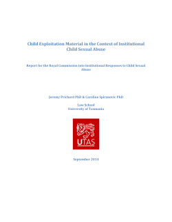Child Exploitation Material in the context of institutional child sexual