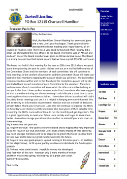 Lions Bulletin July 2016 - Lions Clubs New Zealand