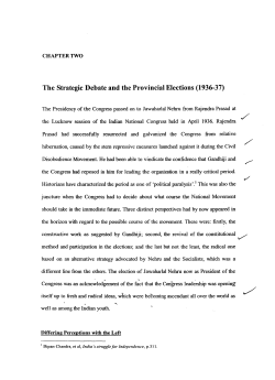 The Strategic Debate and the Provincial Elections (1936-37)