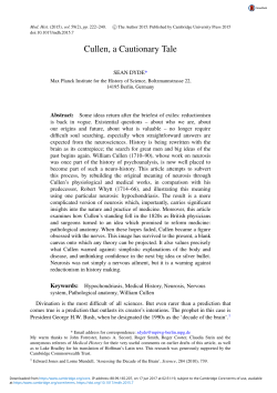 Cullen, a Cautionary Tale - Cambridge University Press