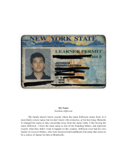 My Name, 2015 - Esteban Jefferson