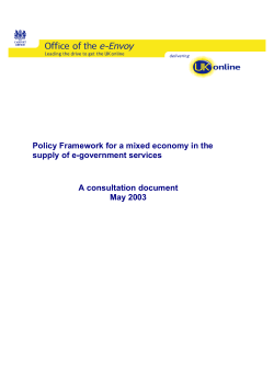 Policy Framework for a mixed economy in the supply of e