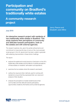 Participation and community on Bradford`s traditionally white estates