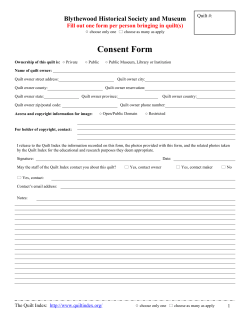 Quilt Description Form