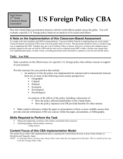 US Foreign Policy CBA - Oracle Application Server