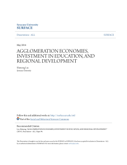 agglomeration economies, investment in education, and